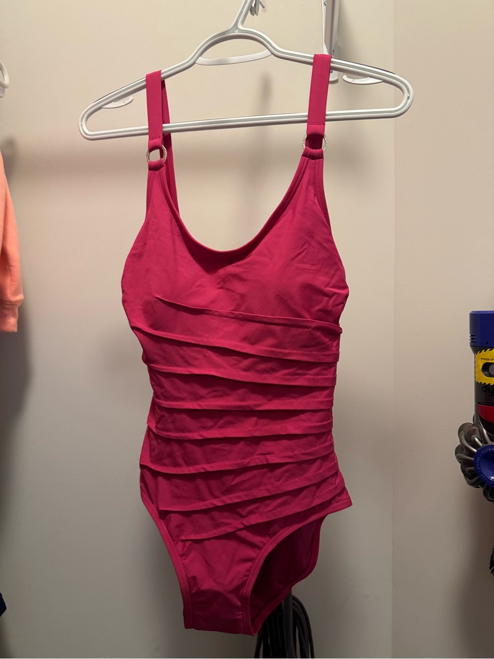 Calvin Klein Women’s Pink Ruched One-Piece Swimsuit
